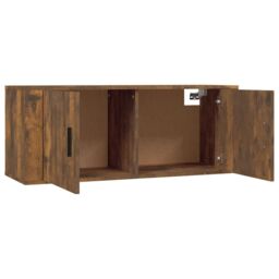 Berkfield Home 2 Piece TV Cabinet Set Smoked Oak Engineered Wood in Brown - thumbnail 5