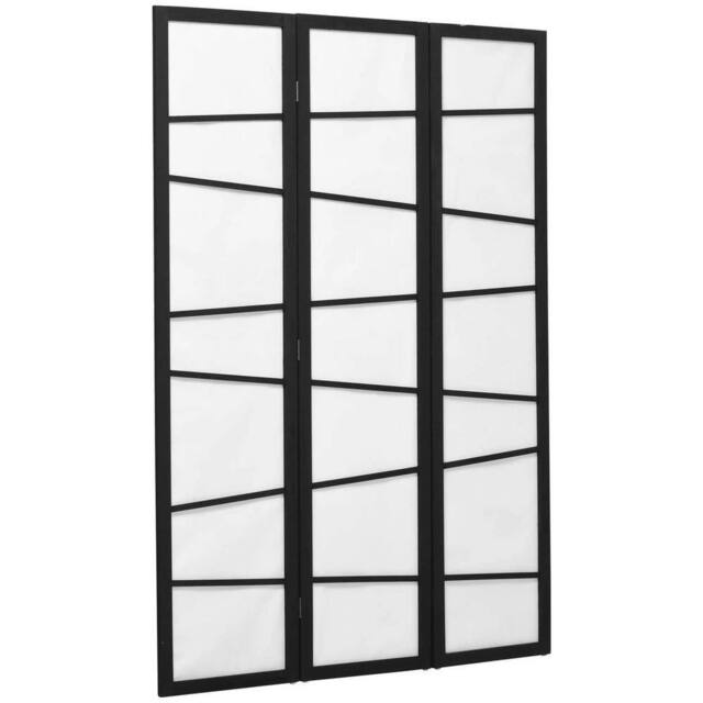 NESTLUNE Folding Room Divider 3 Panel Privacy Screen Protector in Black - image 1