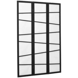 NESTLUNE Folding Room Divider 3 Panel Privacy Screen Protector in Black