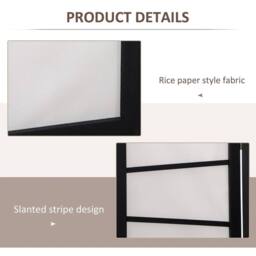 NESTLUNE Folding Room Divider 3 Panel Privacy Screen Protector in Black - thumbnail 4