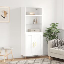 Berkfield Home Highboard White 69.5x34x180 cm Engineered Wood - thumbnail 1