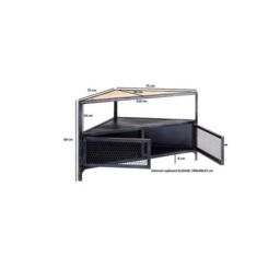 Indian Hub Ascot Corner TV Unit - Wood - L50 x W110 x H60 cm in Brown - thumbnail 4
