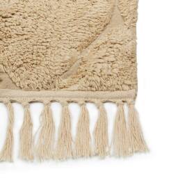 Wyld and Coco Moroccan Beige Cotton Hand-Tufted Rug 80x150 cm with Tassels - Size: 80 cm x 150 cm - thumbnail 7