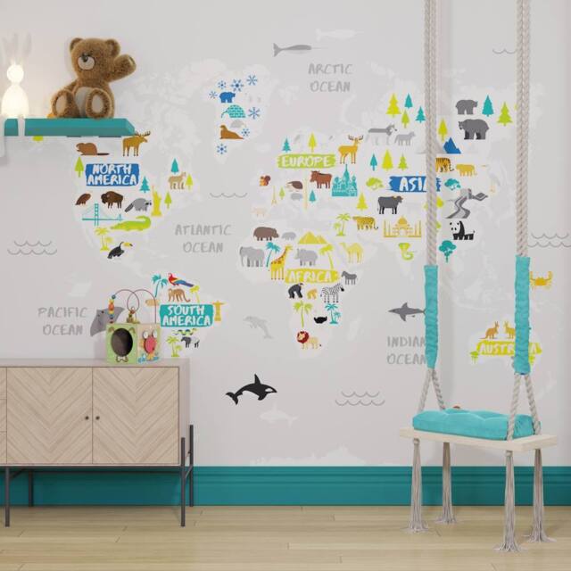 Superfresco Easy The Explorer Multi Print To Order 3m x 2.8m Mural in Grey - image 1