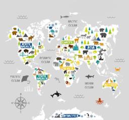 Superfresco Easy The Explorer Multi Print To Order 3m x 2.8m Mural in Grey - thumbnail 2
