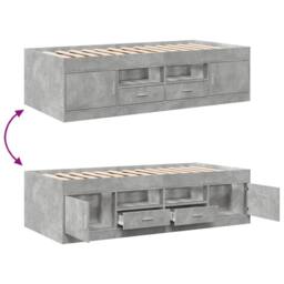 Berkfield Home Daybed with Drawers without Mattress Concrete Grey 100x200 cm - thumbnail 7