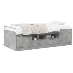 Berkfield Home Daybed with Drawers without Mattress Concrete Grey 100x200 cm