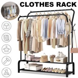 SPETLEK Heavy Duty Metal Double Rail Garment Rack in Black - thumbnail 3