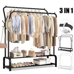 SPETLEK Heavy Duty Metal Double Rail Garment Rack in Black - thumbnail 4