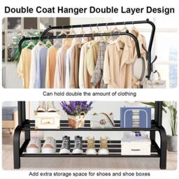 SPETLEK Heavy Duty Metal Double Rail Garment Rack in Black - thumbnail 5
