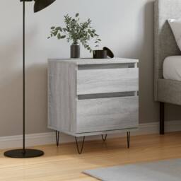 Berkfield Home Bedside Cabinet Grey Sonoma 40x35x50 cm Engineered Wood - Size: 40 x 35 x 50 cm - thumbnail 1
