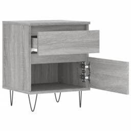 Berkfield Home Bedside Cabinet Grey Sonoma 40x35x50 cm Engineered Wood - Size: 40 x 35 x 50 cm - thumbnail 6