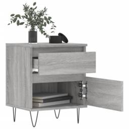Berkfield Home Bedside Cabinet Grey Sonoma 40x35x50 cm Engineered Wood - Size: 40 x 35 x 50 cm - thumbnail 3
