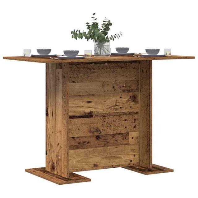 Berkfield Home Charming Dining Table Old Wood 110x60x75 cm Engineered Wood in Brown - Size: 110 x 60 x 75 cm - image 1