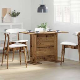 Berkfield Home Charming Dining Table Old Wood 110x60x75 cm Engineered Wood in Brown - Size: 110 x 60 x 75 cm - thumbnail 2