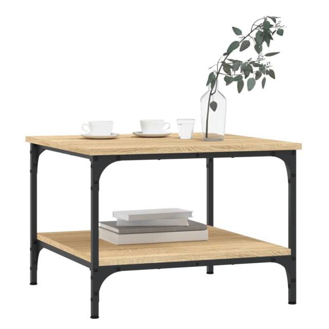 Berkfield Home Decorative Coffee Table Sonoma Oak 55x55x40 cm Engineered Wood in Light Brown - Size: 55 x 55 x 40 cm - image 1