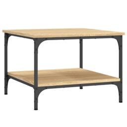 Berkfield Home Decorative Coffee Table Sonoma Oak 55x55x40 cm Engineered Wood in Light Brown - Size: 55 x 55 x 40 cm - thumbnail 5