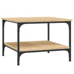Berkfield Home Decorative Coffee Table Sonoma Oak 55x55x40 cm Engineered Wood in Light Brown - Size: 55 x 55 x 40 cm - thumbnail 3