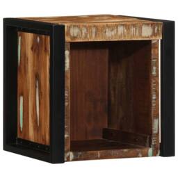 Berkfield Home Bedside Cabinet Multicolour 40x35x40 cm Solid Wood Reclaimed - Size: 40 x 35 x 40 cm
