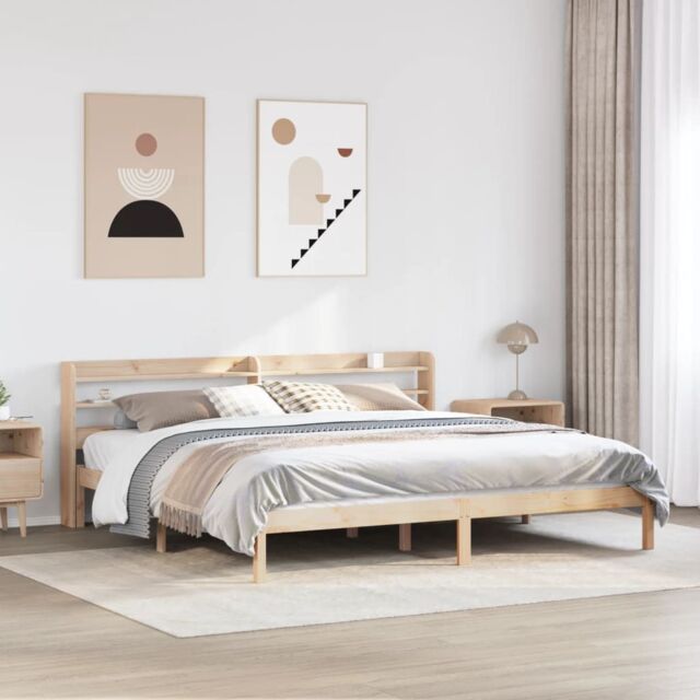 Berkfield Home Bed Frame without Mattress 200x200 cm Solid Wood Pine in Brown - image 1