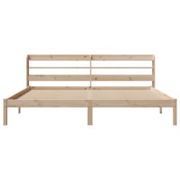 Berkfield Home Bed Frame without Mattress 200x200 cm Solid Wood Pine in Brown - thumbnail 4