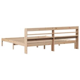 Berkfield Home Bed Frame without Mattress 200x200 cm Solid Wood Pine in Brown - thumbnail 6