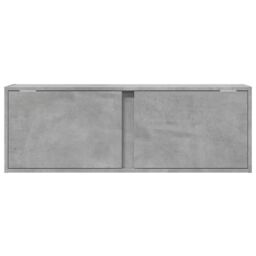 Berkfield Home TV Wall Cabinet with LED Lights Concrete Grey 100x31x35 cm - Size: 100 x 31 x 35 cm - thumbnail 6