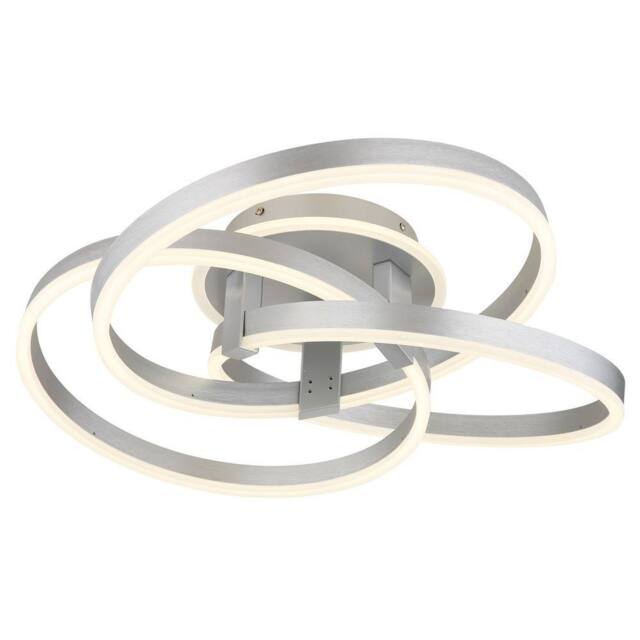 Netlighting Herwig Semi Ceiling Light Aluminium LED Dimmable 2700-6000K Remote in Grey - image 1