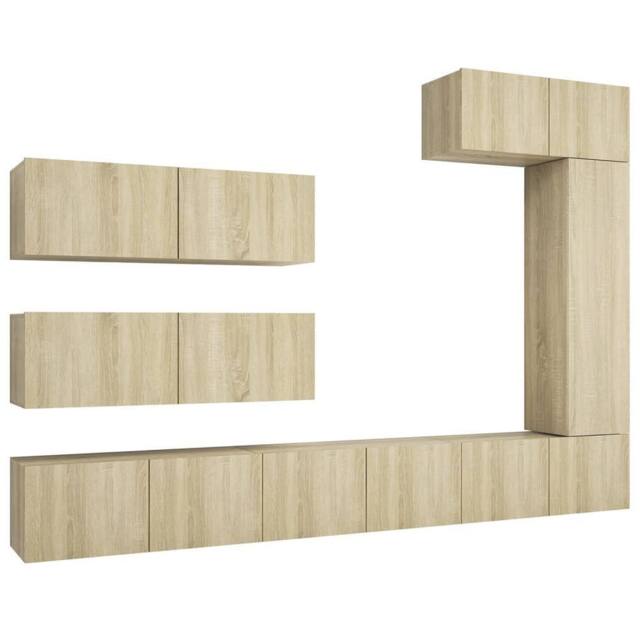 Berkfield Home 7 Piece TV Cabinet Set Sonoma Oak Engineered Wood in Light Tan - image 1