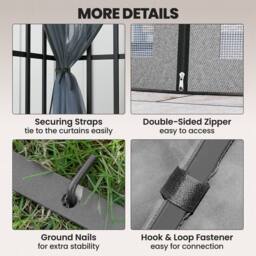OUTSUNNY 3 x 3(m) Patio Gazebo Canopy Garden Pavilion, Light Grey - thumbnail 5