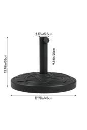 Living and Home Heavy Duty 25kg Round Umbrella Base in Black - thumbnail 2