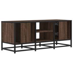 Berkfield Home TV Cabinet Brown Oak 100x35x41 cm Engineered Wood & Metal - Size: 100 x 35 x 41 cm - thumbnail 6