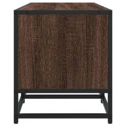 Berkfield Home TV Cabinet Brown Oak 100x35x41 cm Engineered Wood & Metal - Size: 100 x 35 x 41 cm - thumbnail 5