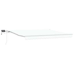 Berkfield Home Manual Retractable Awning with LED White 400x300 cm - thumbnail 3