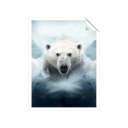 "Warren Reed - Designer Polar Bear Splashart Unframed Art Print - Size: W24"" x H36""" - thumbnail 2