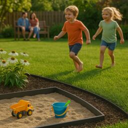 Harbour Housewares 100m Flexible Plastic Lawn Edging Path Grass Border with Plastic Pegs in Black - thumbnail 5