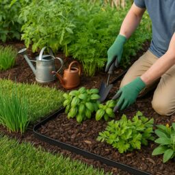 Harbour Housewares 100m Flexible Plastic Lawn Edging Path Grass Border with Plastic Pegs in Black - thumbnail 6