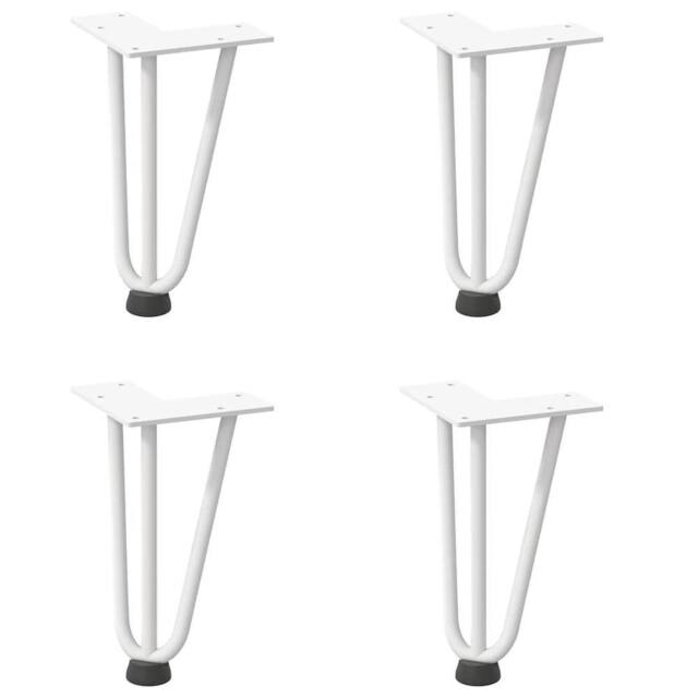 Berkfield Home Hairpin Table Legs 4 pcs White 20 cm Solid Steel - image 1