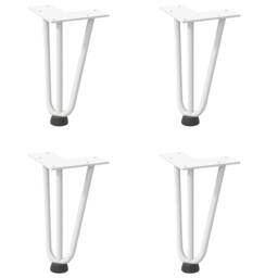 Berkfield Home Hairpin Table Legs 4 pcs White 20 cm Solid Steel - thumbnail 1