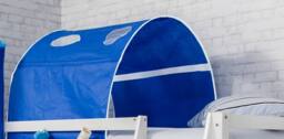 Nöa and Nani Moro Cabin Bed with Slide and Blue Tent, Tower & Tunnel in White - Size: Single - thumbnail 2