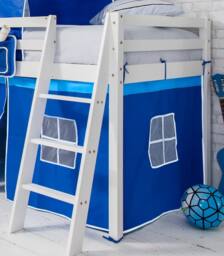 Nöa and Nani Moro Cabin Bed with Slide and Blue Tent, Tower & Tunnel in White - Size: Single - thumbnail 3