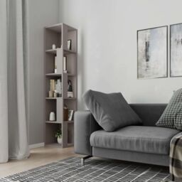 Decortie Piano' Modern Corner Bookcase Display Unit 158.9cm in Grey - Size: 1 Pack - thumbnail 5