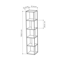 Decortie Piano' Modern Corner Bookcase Display Unit 158.9cm in Grey - Size: 1 Pack - thumbnail 4