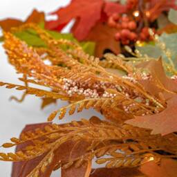 "BOSK AUTUMN FOREST - 6ft x 10"" Garland with Warm White LED Microbulbs in Orange" - thumbnail 5