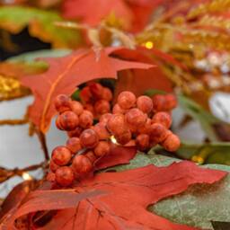 "BOSK AUTUMN FOREST - 6ft x 10"" Garland with Warm White LED Microbulbs in Orange" - thumbnail 4