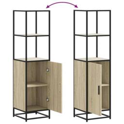 Berkfield Home Highboard Sonoma Oak 35.5x35x139 cm Engineered Wood & Metal in Light Tan - thumbnail 8