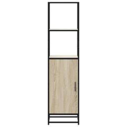 Berkfield Home Highboard Sonoma Oak 35.5x35x139 cm Engineered Wood & Metal in Light Tan - thumbnail 4