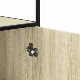 Berkfield Home Highboard Sonoma Oak 35.5x35x139 cm Engineered Wood & Metal in Light Tan - thumbnail 9