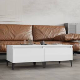 Berkfield Home Side Tables 2 pcs High Gloss White 50x46x35 cm Engineered Wood - Size: 50 x 46 x 35 cm