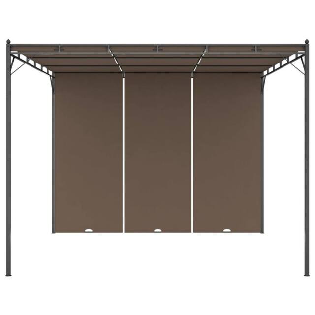 Berkfield Home Durable Garden Gazebo with Side Curtain 3x3x2.25 m Taupe - image 1